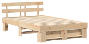 Estrutura da Cama com cabeceira Castanho 140 x 190 cm