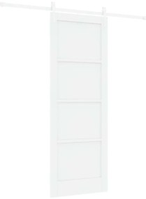 Porta de Correr vidaXL com Conjunto de Hardware Branca 78x211 cm Madei