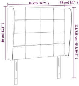 Cabeceira de cama c/ abas tecido 83x23x118/128 cm creme