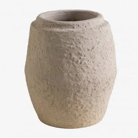 Vaso decorativo de terracota Camryn Branco Pedra - Sklum
