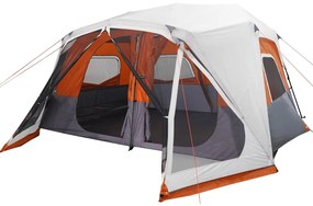 Tenda familiar LED 10 p. libertação rápida cinza-claro/laranja