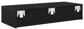 Prateleira parede c/ gavetas 80x33x17 cm deriv. madeira preto