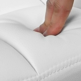 Conjunto de 2 bancos de bar 44,5 x (95-115) x 38 cm em imitação de couro branco