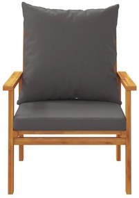 3 pcs conjunto lounge de jardim c/ almofadões acácia maciça