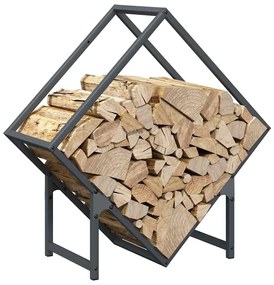 Suporte para lenha 60x25x60 cm aço laminado a frio antracite