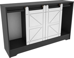 Móvel TV Ahris – Cinza e Branco – 140x35x85 cm