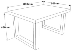 Mesa de Centro MN02 – Nogueira e Antracite – 80x43x60 cm