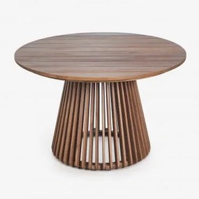 Mesa De Jardim Redonda Ø120 Cm Em Madeira De Acácia Mura Castanho Acácia - Sklum