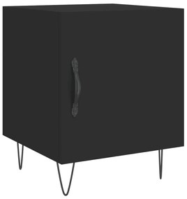 Mesa de cabeceira 2 pcs 40x40x50 cm derivados de madeira preto
