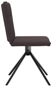 Cadeiras de jantar 2 pcs tecido castanho-escuro