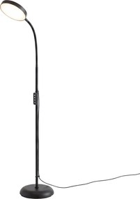 Candeeiro de pé LED com regulador de intensidade 22 x 22 x 170 cm, candeeiro de leitura giratório a 360°, para sala de esta, preto