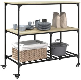 Carrinho cozinha 100x50x95 cm deriv. madeira carvalho sonoma
