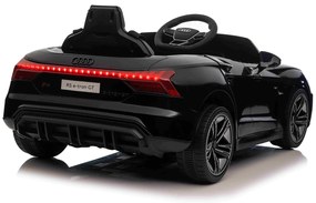 Carro elétrico para crianças Audi RS E-tron GT 12V, controlo remoto, USB / AUX, Bluetooth, bateria de lítio, luzes LED licença ORIGINAL Preto