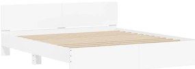 Estrutura de cama com cabeceira 200x200 cm branco