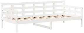 Conj. sofá-cama e banco c/ telhado 90x200cm pinho maciço branco