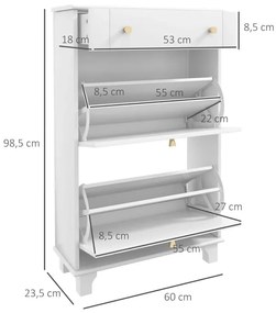 Sapateira Close de 2 Portas e 1 Gaveta - Design Moderno