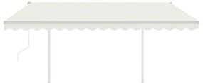 Toldo automático c/ LED e sensor de vento 4x3,5 m cor creme
