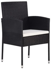 5 pcs conjunto de jantar para jardim preto