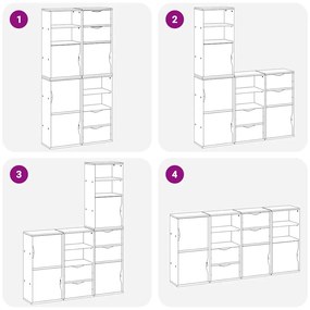 Móveis de apoio 4 pcs ODDA 40x24x79 cm pinho de madeira maciça