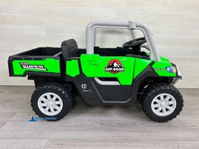 Carro elétrico para crianças 1 a 6 anos 12V 4x4 Buggy 1000RR rodas borracha e controlo remoto Verde