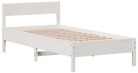 Cama sem colchão 90x200 cm madeira de pinho maciça branco