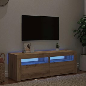vidaXL Móvel TV c/ luzes LED derivados de madeira carvalho artisiano