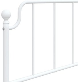 Estrutura de cama com cabeceira e pés 107x203 cm metal branco