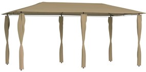 vidaXL Gazebo 2,98x5,3x2,59 m com capas para postes 160 g/m²