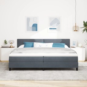 Cama Box Spring com Colchão vidaXL Cinza Escuro 200x200 cm Veludo