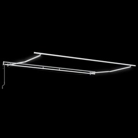 Toldo Retrátil Automático vidaXL com LED Cinza Claro 450x350 cm, Tecid