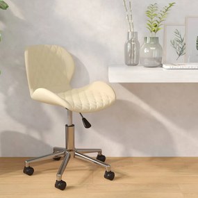 vidaXL Cadeira de jantar giratória veludo cor creme