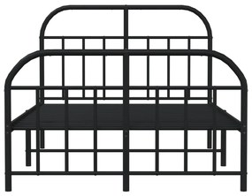 Estrutura de cama com cabeceira e pés 120x190 cm metal preto
