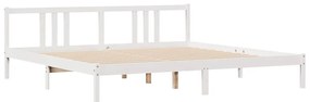 Cama sem colchão 200x200 cm madeira de pinho maciça branco