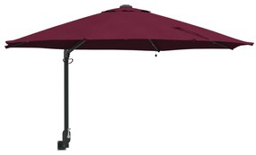 vidaXL Guarda-sol de Jardim Vermelho Bordeaux 248 x 248 x 148 cm