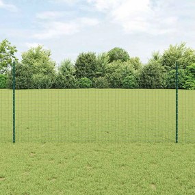 vidaXL Postes de Cerca Prateados 22 pcs Verde Largo Metal