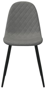 Cadeiras de jantar 4 pcs veludo cinzento-claro