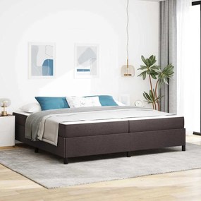 vidaXL Cama Box Marrom Escuro 200 x 200 cm tecido