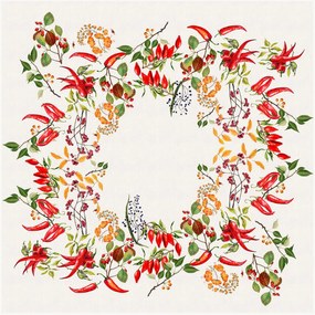 Toalha de mesa em linho lavado Piments