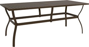 vidaXL Mesa de jardim 190x80x72 cm aço castanho