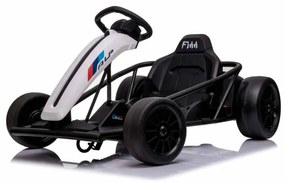 Kart elétrico DRIFT-CAR 24V, rodas lisas Drift, motor 2 x 350W, modo Drift a 13 km/h, bateria 24V, construção sólida branco
