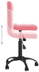 Cadeira de escritório giratória veludo rosa