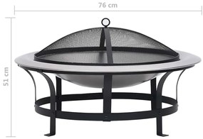 Braseira de exterior com grelha aço inoxidável 76 cm