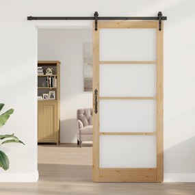 vidaXL porta interna com vidro "ORKDAL" 93x211x4 cm de madeira sólida de pinho