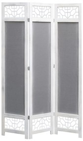 vidaXL Biombo com 3 painéis 105x165 cm tecido cinzento
