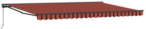 Toldo Retrátil Manual Laranja e Marrom 500x300 cm