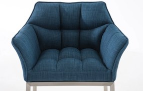 Banco de bar Damaso em tecido com estrutura prateada 64 x 110 x 48 cm Azul