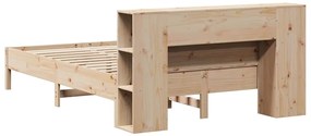 Cama com estante sem colchão 140x190 cm pinho maciço
