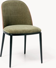 Cadeira de jantar estofada em chenille Amira