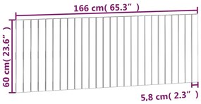 Cabeceira de parede 166x3x60 cm pinho maciço castanho-mel