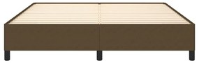Estrutura de cama sem colchão 180x200 cm tecido castanho-escuro